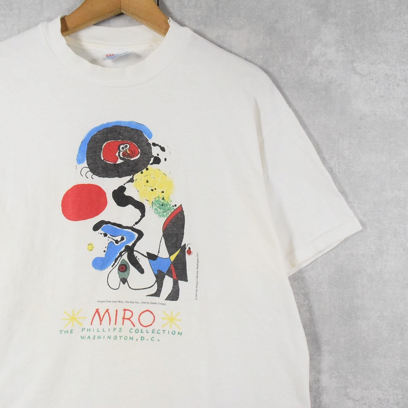 90年代 90s ジョアン・ミロ 白 ホワイト 画家 半袖 │ヴィテージ古着屋
