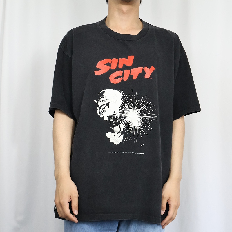 90s 90年代 フランクミラー シンシティ 黒 ブラック 半袖 アメリカ製
