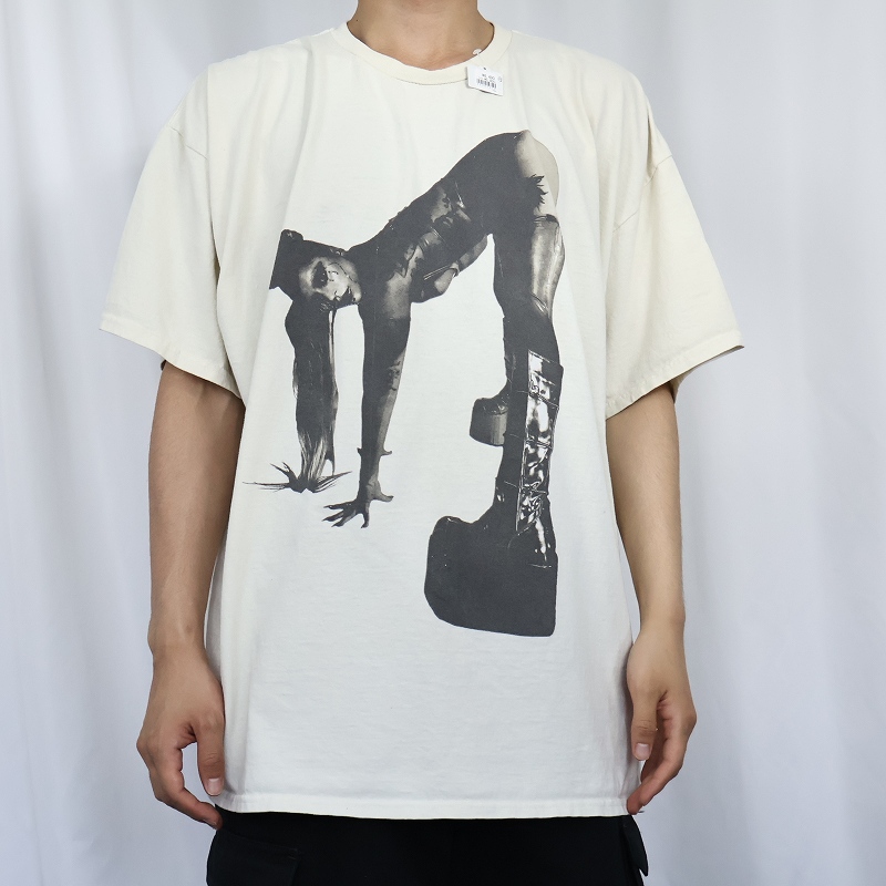 レディーガガ 音楽 ミュージック アイボリー 半袖 │ヴィテージ古着屋