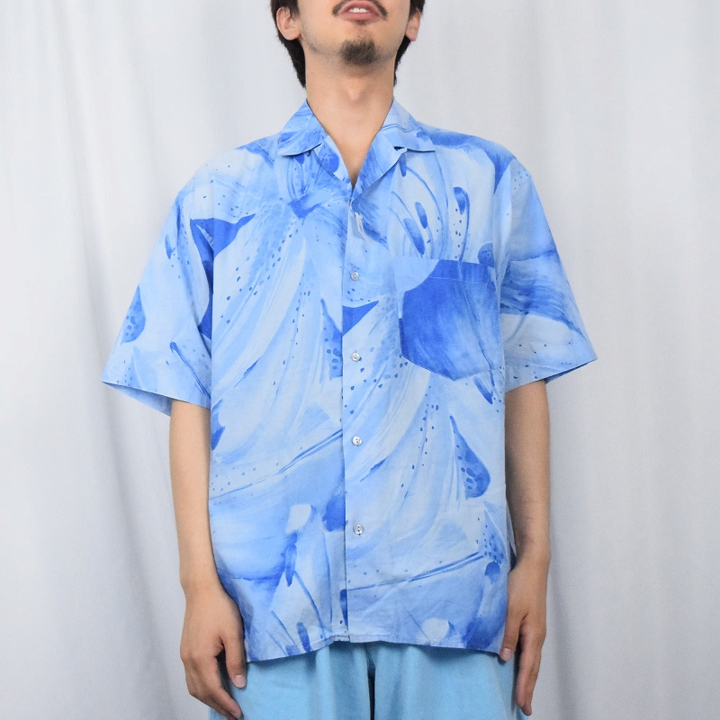 80年代 80s 90年代 90s ケンゾー フランス製 水色 ライトブルー 開襟