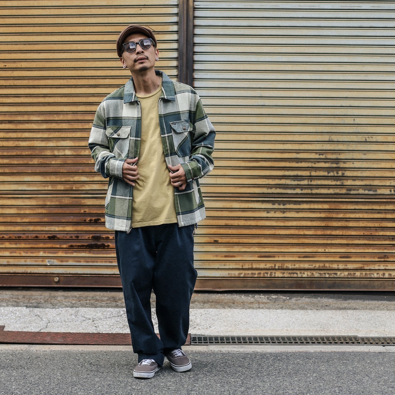 BRIXTON / MOTOR ZIP JACKET (BLUE MIRAGE/DILL PLAID) – Feelin'