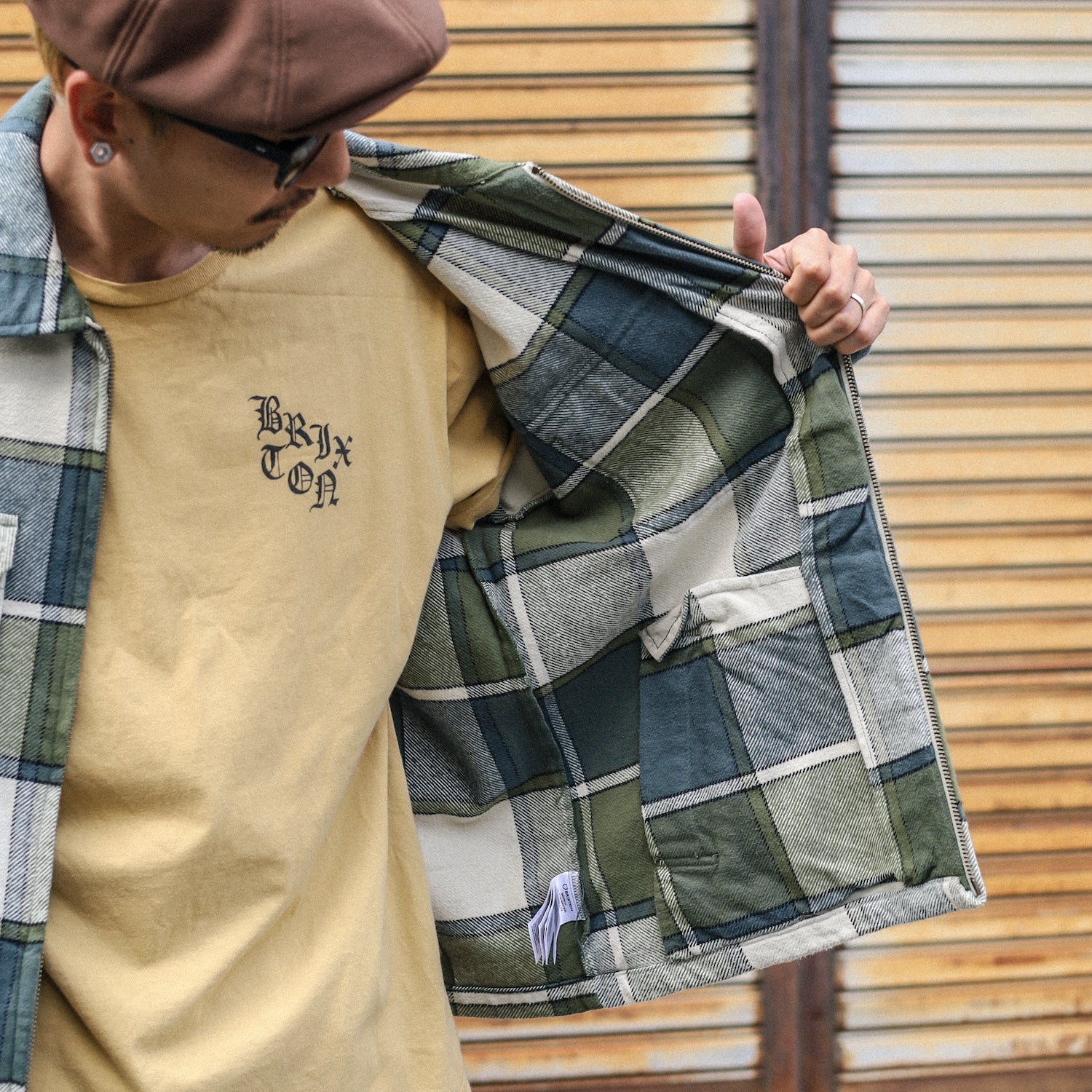 BRIXTON / MOTOR ZIP JACKET (BLUE MIRAGE/DILL PLAID) – Feelin'