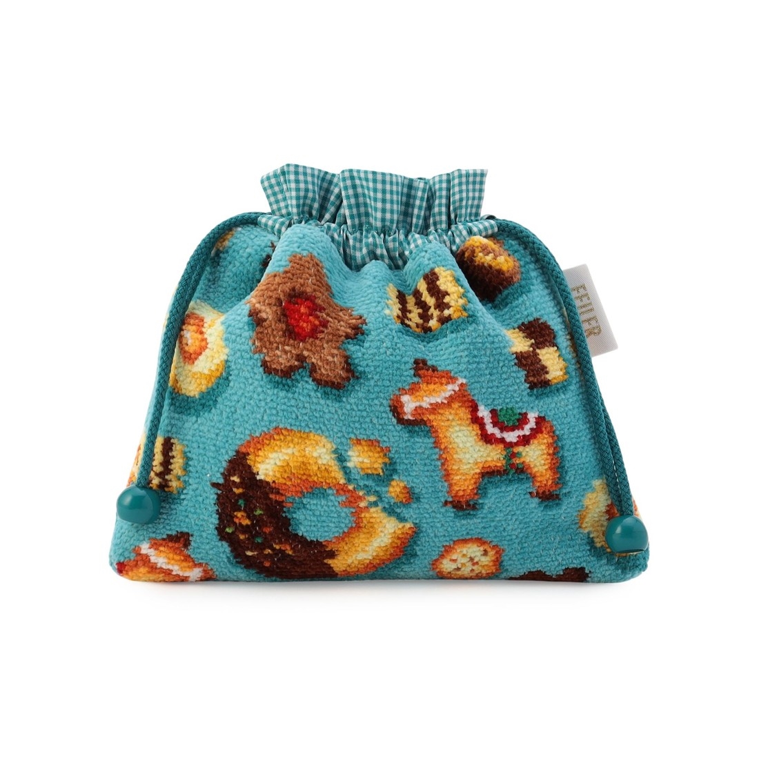 フィーカタイム 巾着 FKT-257532（WEB限定）(ターコイズブルー