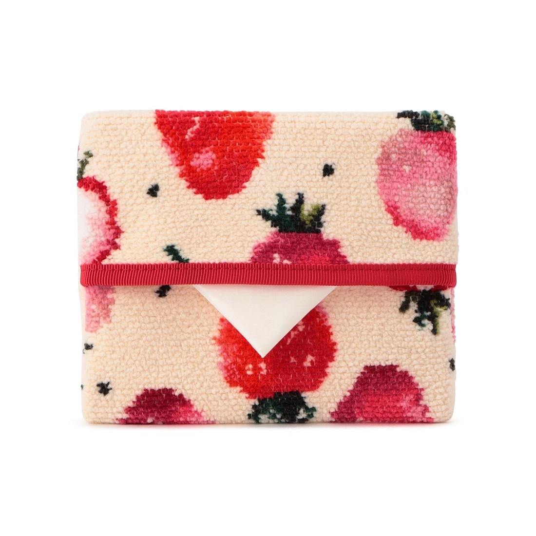 ストロベリードット ティッシュポーチ L/STD-253012(アイボリー