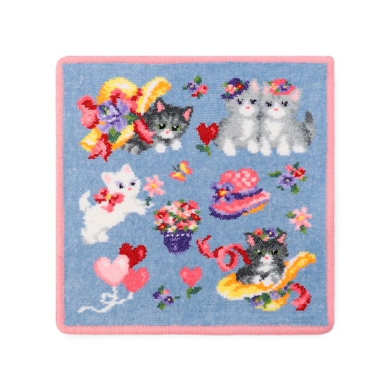 モンプティシャ ハンカチ(ライトブルー×ピンク): FEILER｜フェイラー