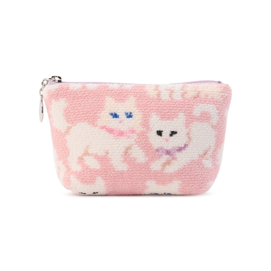 モフモフネコチャン 舟型ポーチS L/MNC-260280（WEB限定）(ペール