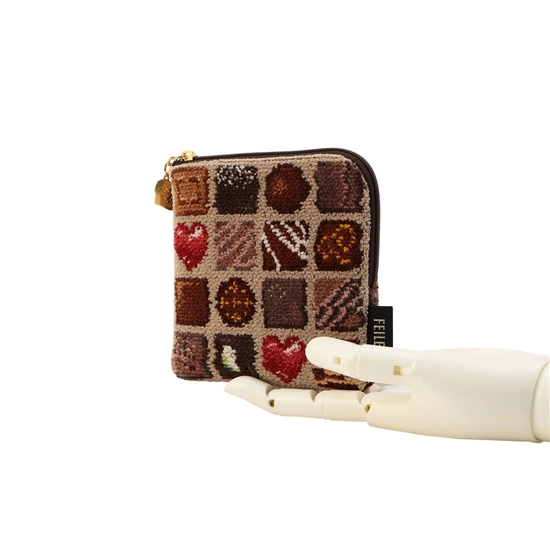 コフレドゥショコラ スクエアポーチ FDC-257060(ベージュ): FEILER