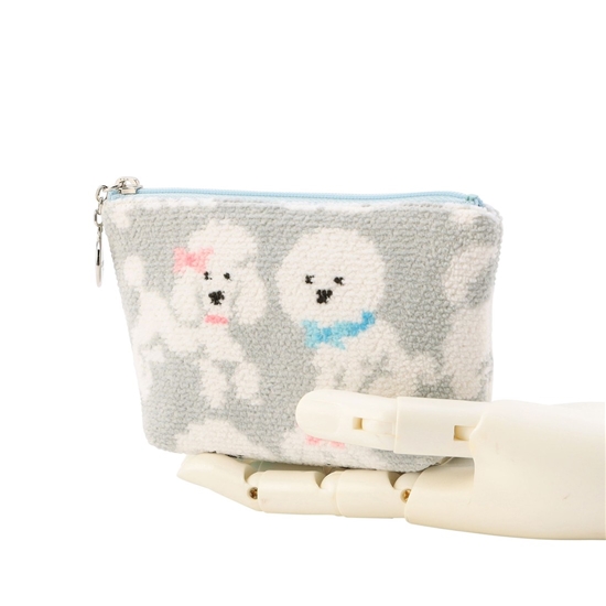 モフモフワンチャン 舟型ポーチS L/MWC-257363(シルバーグレー