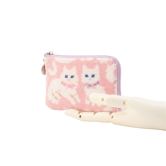 モフモフネコチャン L字ポーチ L/MNC-260279(ペールピンク): LOVERARY