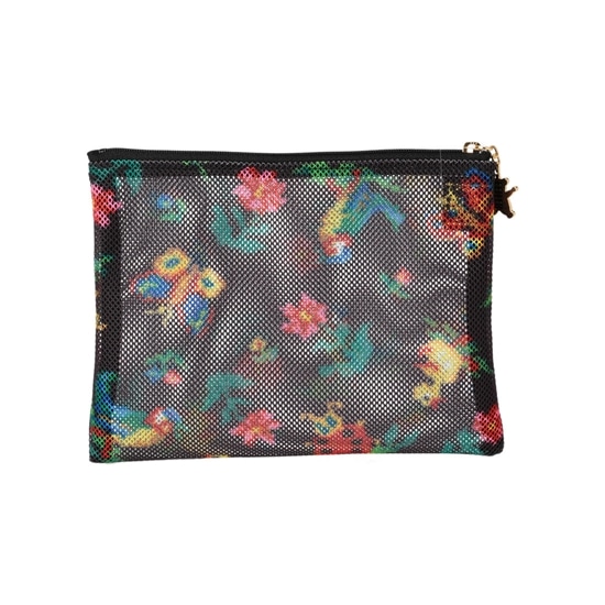 ハイジ メッシュ転写プリントポーチ HEMP-171021(ブラック): FEILER