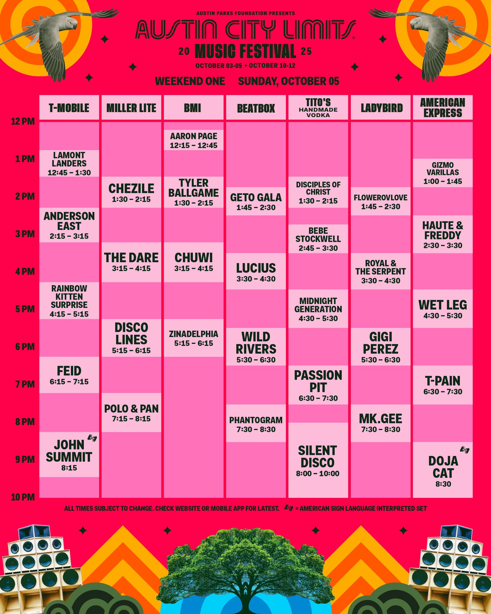 ACL Music Festival 2025｜ラインナップ、会場マップ、タイムテーブル