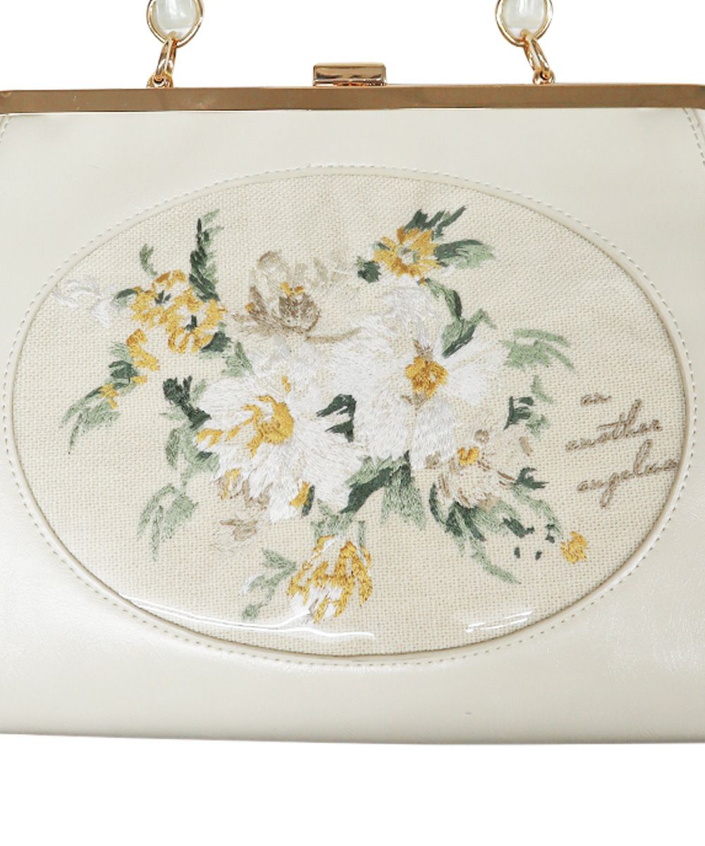 アートタッチフラワー刺繍ハンドバッグ/an another angelus