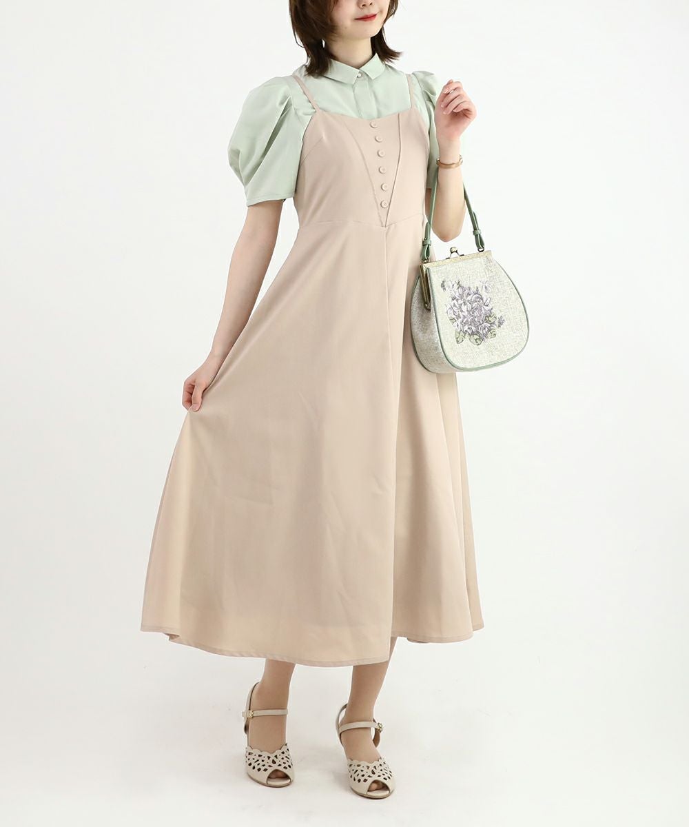 フロント釦バックレースアップキャミワンピース/an another angelus