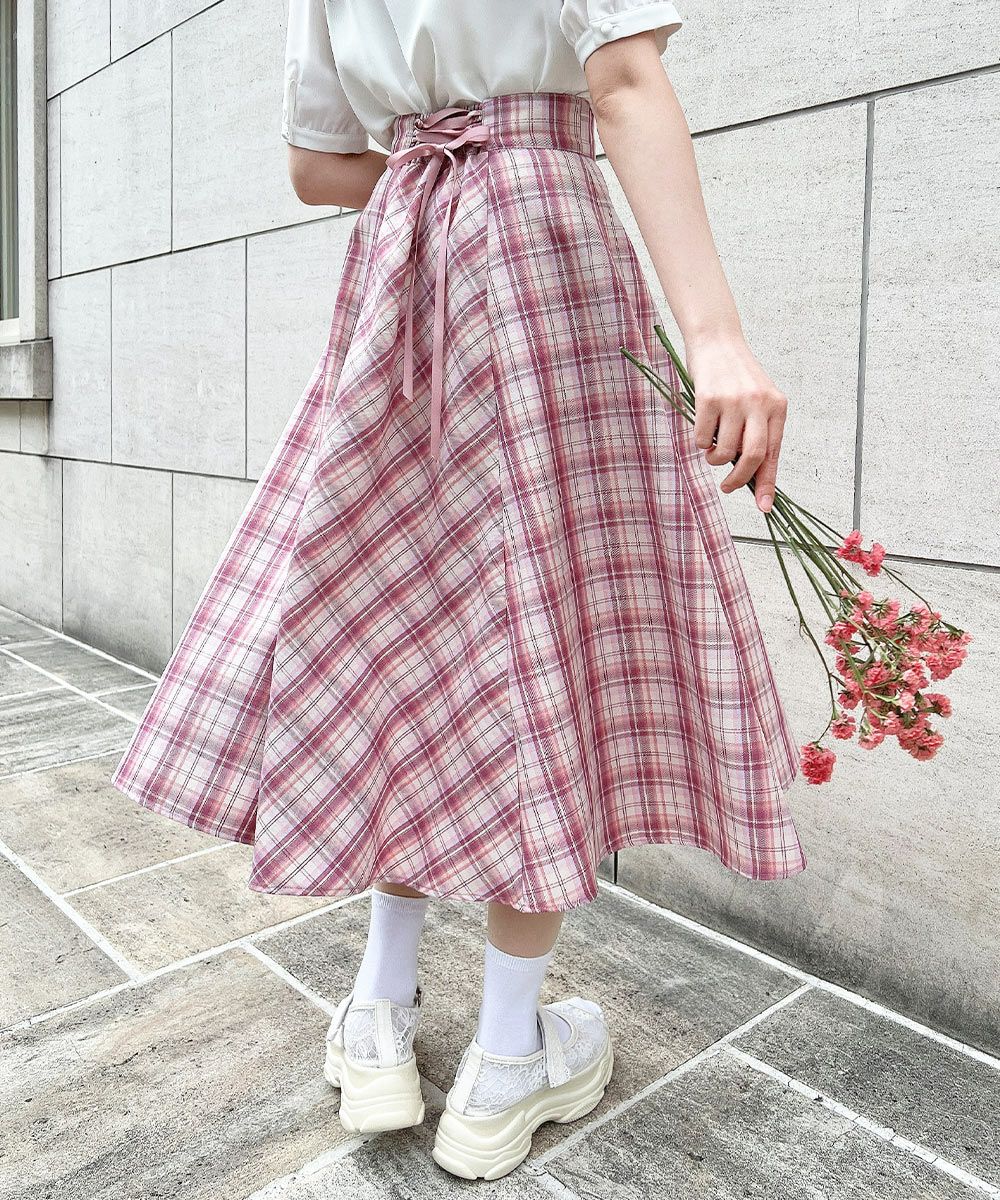 □コルセットチェックフレアースカート/F i.n.t [53AG02p008] | F