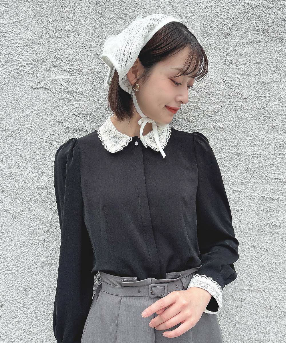 クレリックレース衿シャツ/an another angelus [55BF01j006] | F i.n.t