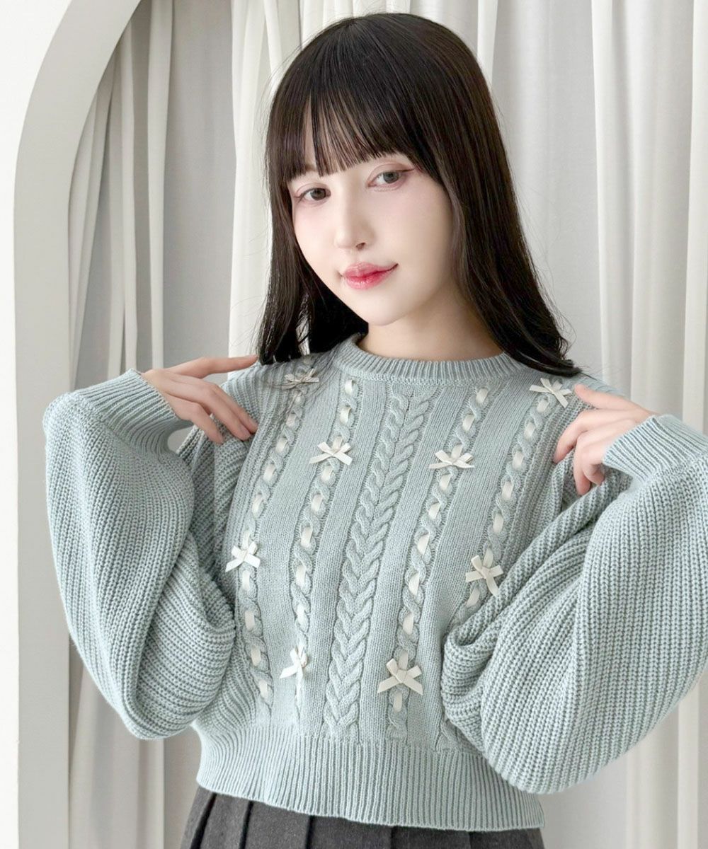 フロントはしごプチリボンニットプルオーバー/F i.n.t [56AJ03j008