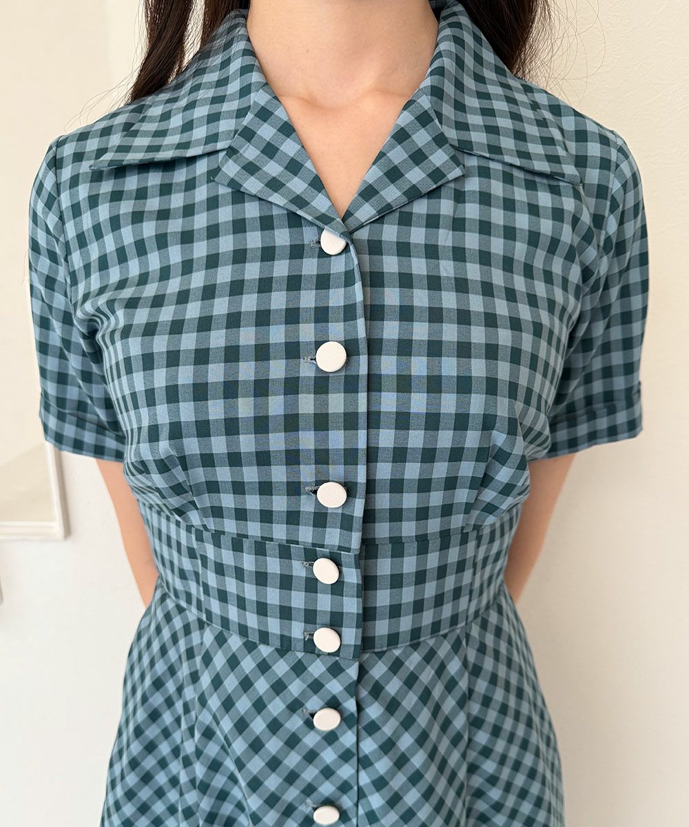 レトロギンガム開衿ワンピース/an another angelus [57BE03h005] | F