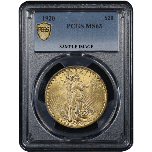 1920 $20 GOLD ST. GAUDENS PCGS MS63 - Finest Known