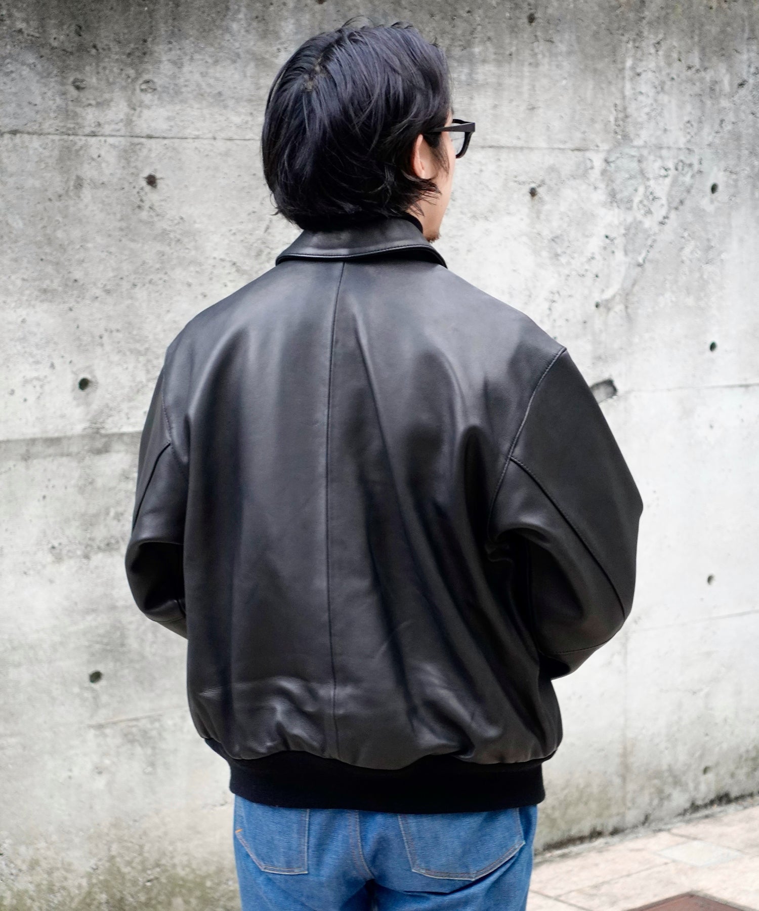 LAMB LEATHER A-2 JACKET (Black)｜ラムレザーA2ジャケット – FIDELITY