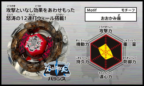 Takara TOMY 2009 Beyblade Metal Fight Fusion BB-29 Dark Wolf