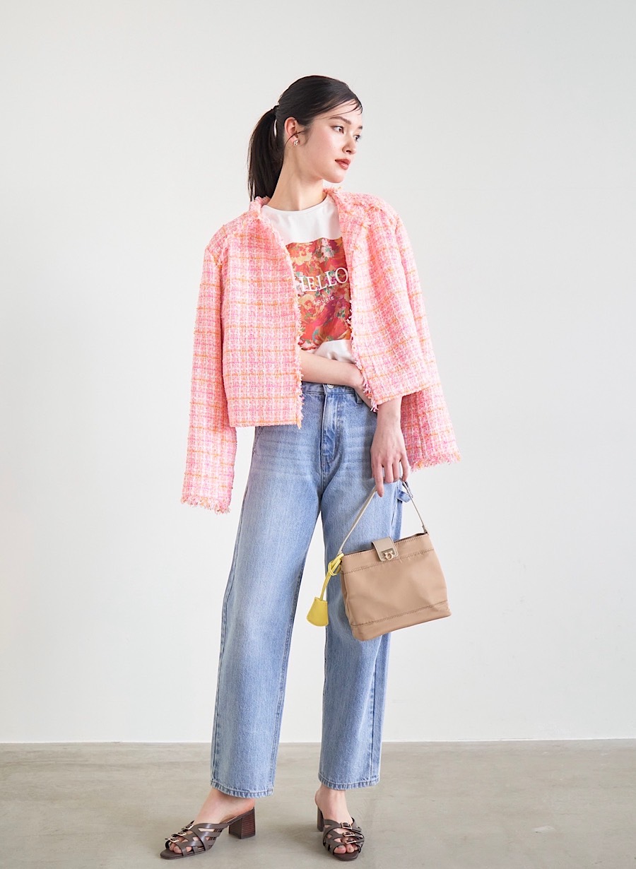 ファンシーツイードジャケット/セットアップ可｜LOUNIE（ルーニィ