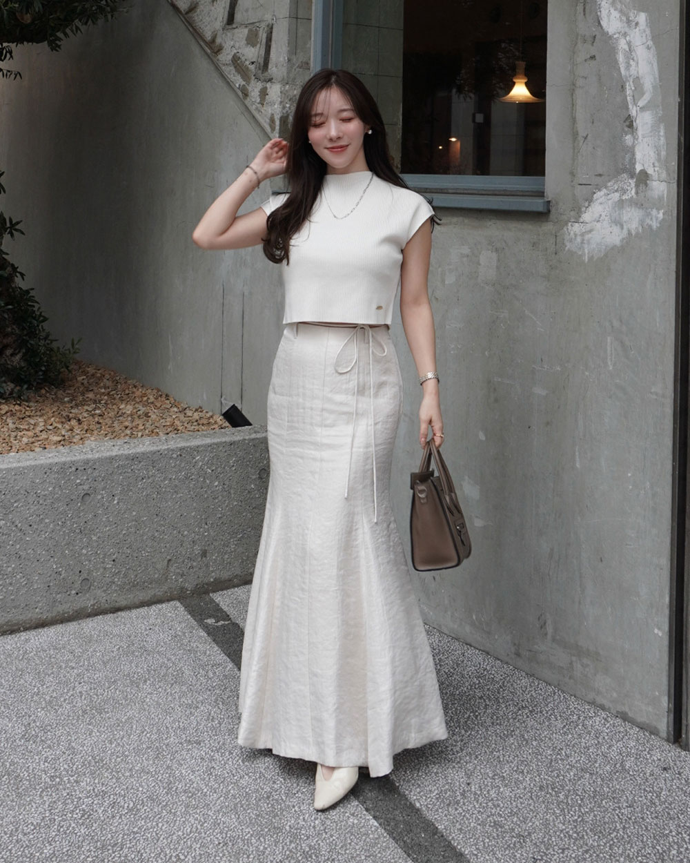 セパレートリボンマーメイドサテンスカート Aimeine セパレートリボン