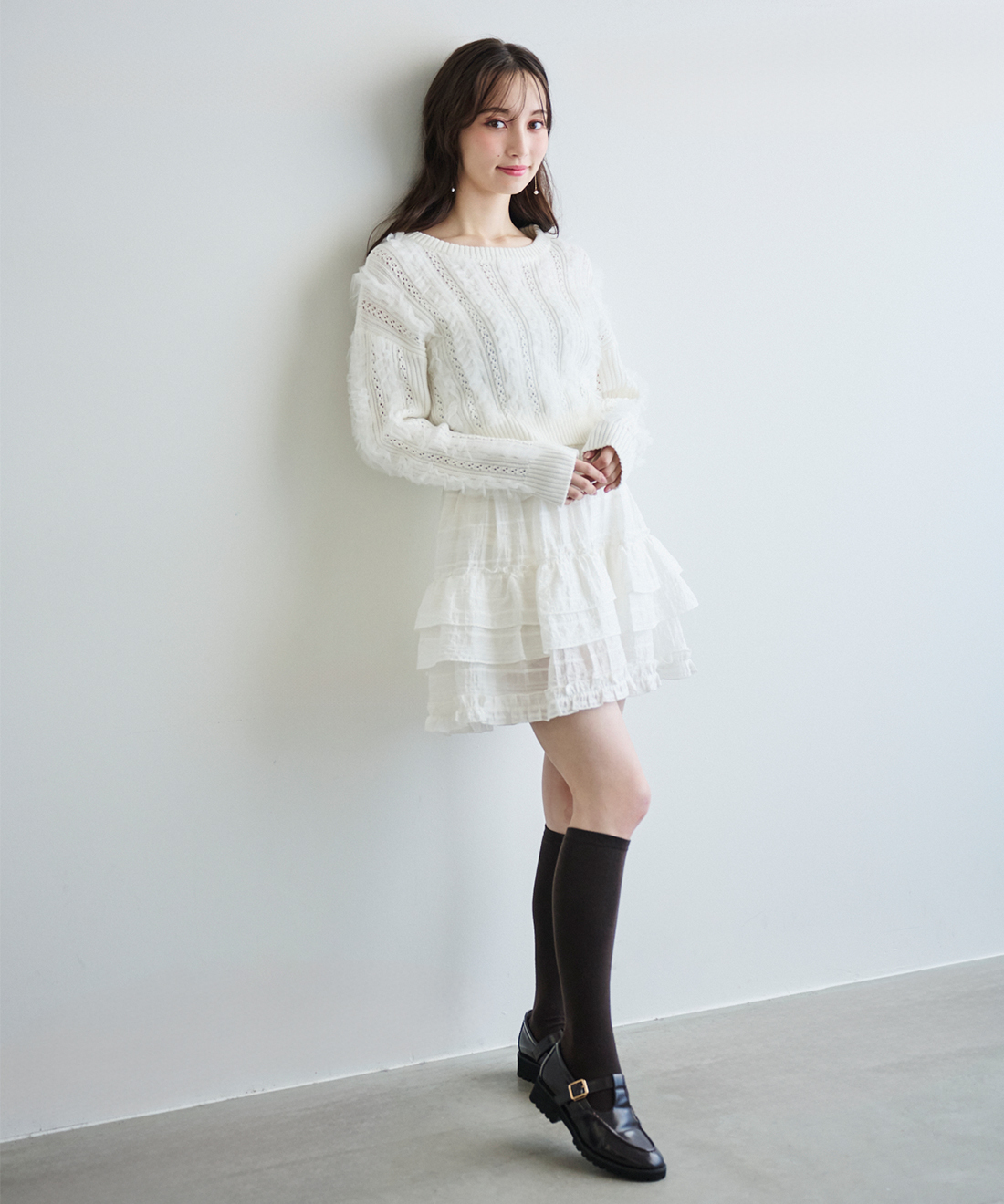 チュールフリルデザインニット｜PETAL ONLINE（ペタルオンライン）