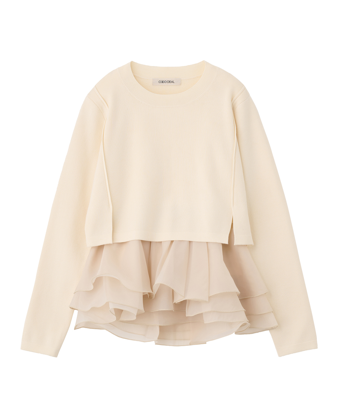 ココディール ぺプラムブラウス×パフスリーブニットセット 定価14000円