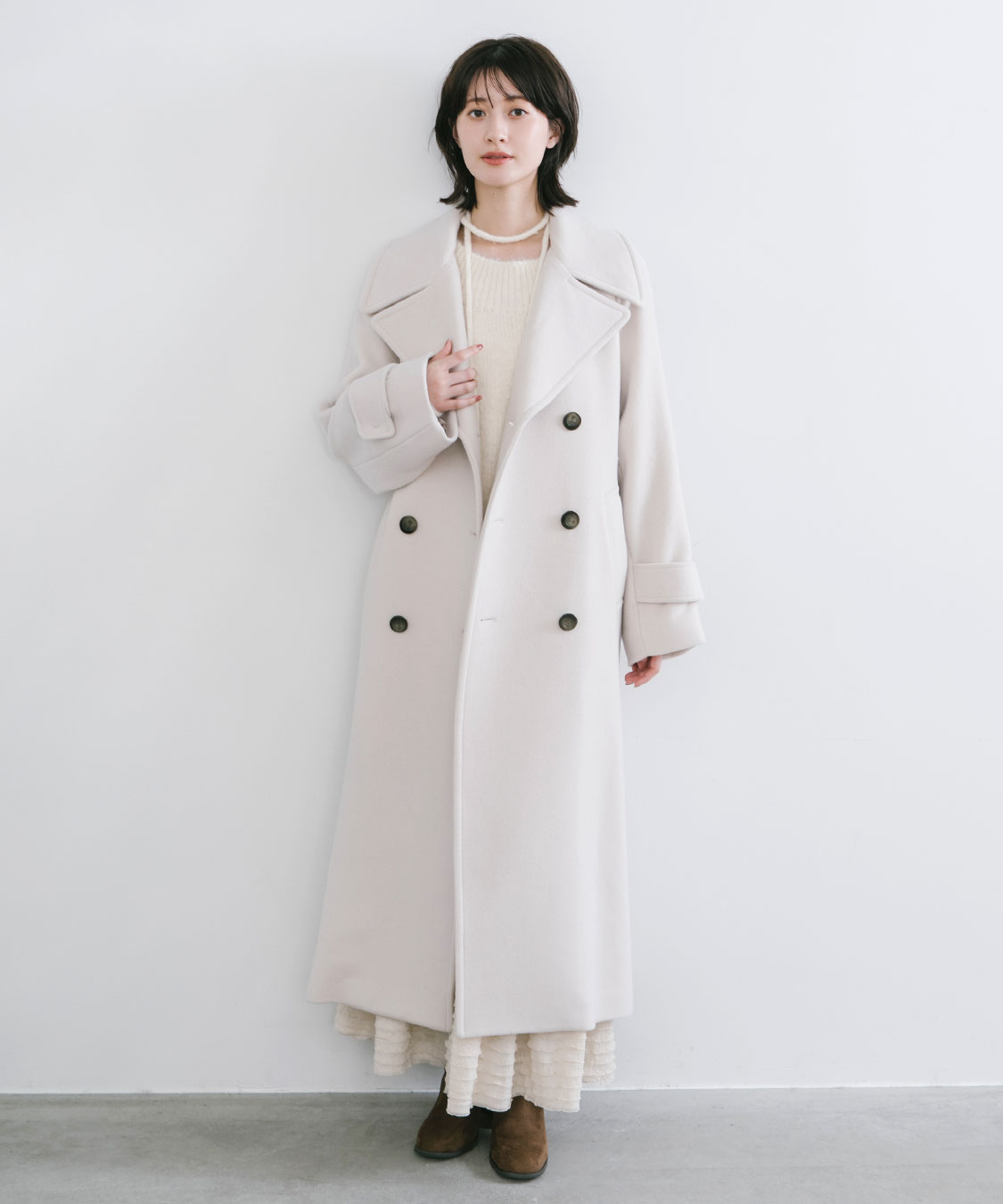 オフショルニット×フリルティアードスカート｜PETAL ONLINE（ペタル