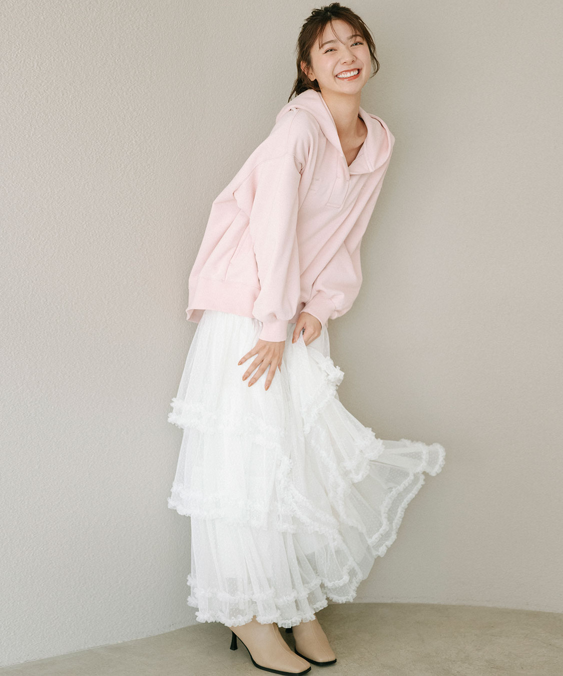 ドットチュールティアードフレアスカート｜PETAL ONLINE（ペタル