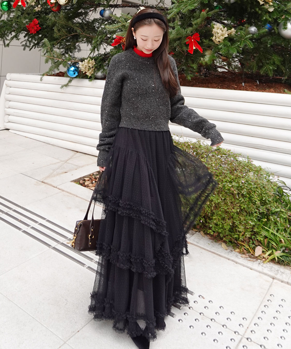 ドットチュールティアードフレアスカート｜PETAL ONLINE（ペタル