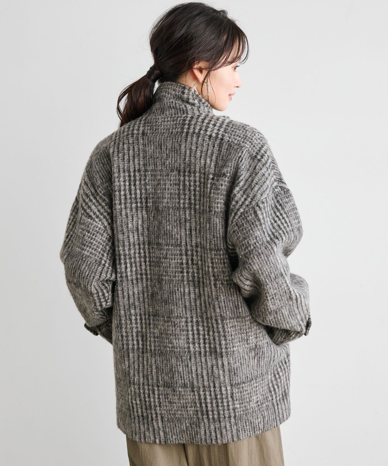 シャギーチェックスタンドジャコット｜Stola.（ストラ）公式通販サイト