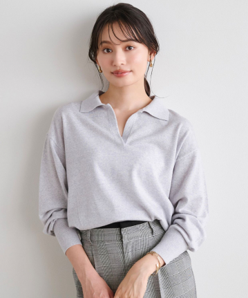 ウールVネックポロニットプルオーバー｜Stola.（ストラ）公式通販サイト