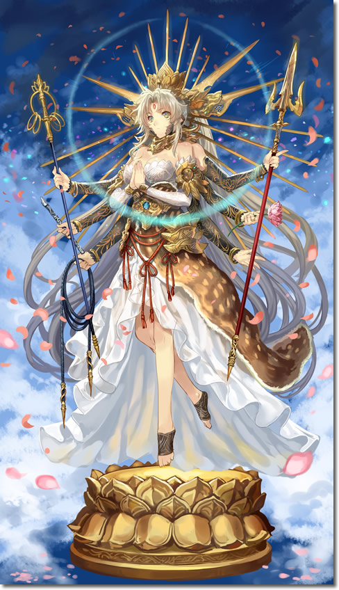 掛け軸-不空羂索観音／卵の黄身（尺五・桐箱・風鎮付き）BuDDHA STUDIO