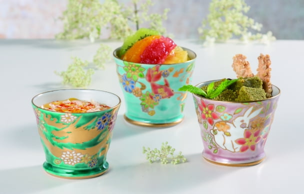 陶額 金箔花鳥 / 山田登陽志