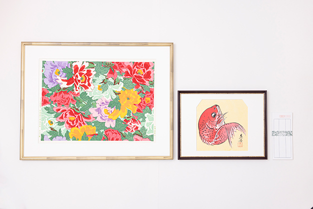 河鍋暁斎筆「牡丹」木版摺美術画 - 榛原（はいばら）オンラインショップ