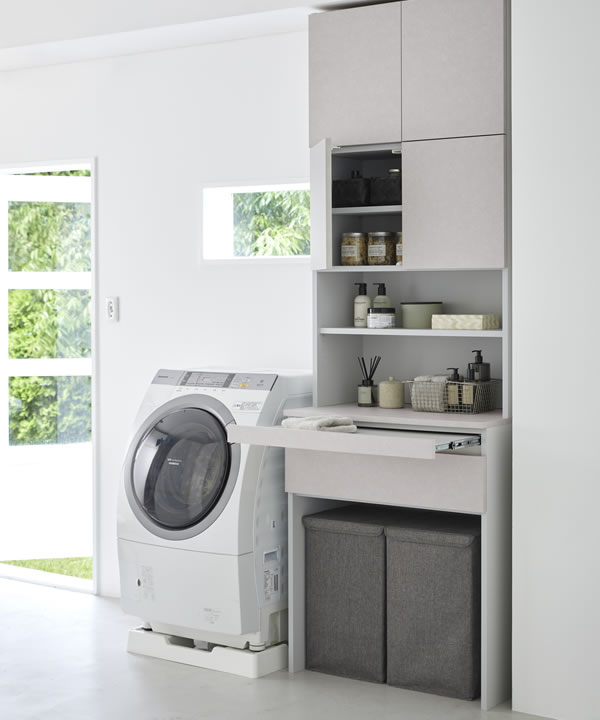 サニタリーすきまくんSNK ランドリー収納 上台・扉＋下台・スライド