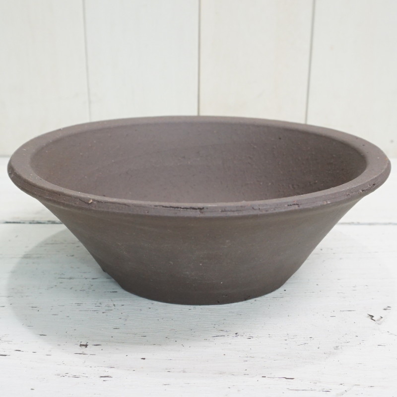 植木鉢 おしゃれ 陶器鉢 常滑焼 丸反山草深鉢T70A 3L＜ 24cm 8号 浅い