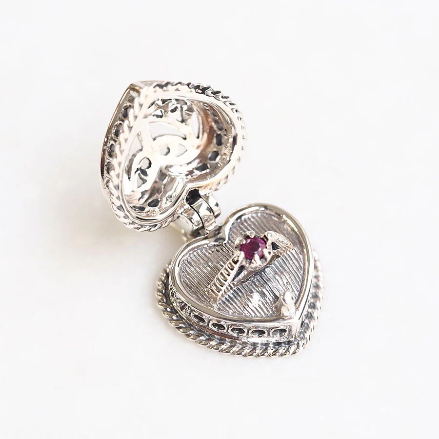 204P0287-RB-M】SV ルビー シークレットリング ペンダント | 【碌山