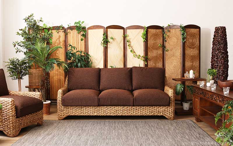 ACD773NK ウォーターヒヤシンス 3人掛け ソファ ナチュラル | 【SR-net