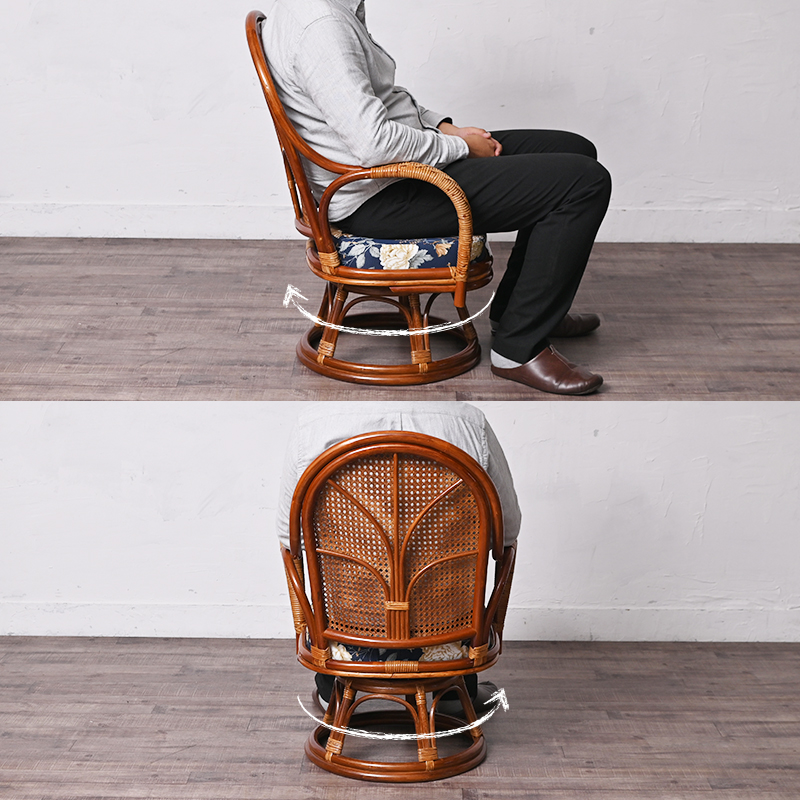 C753HR ラタン ハイバック回転チェア | 【SR-net】Sunflower Rattanの