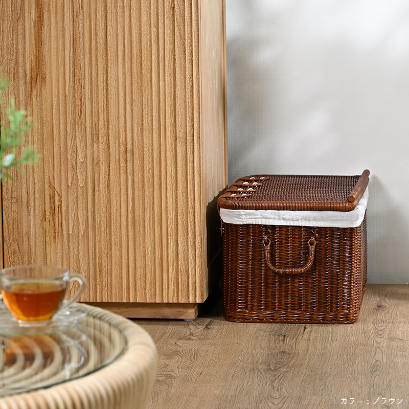 ラタン蓋付きバスケット Mサイズ GK520Mを激安で販売する京都の村田家具