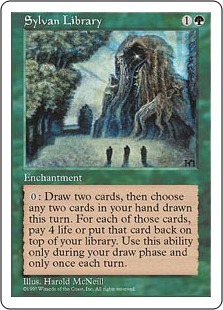□黒枠□《森の知恵/Sylvan Library》[4EDBB] 緑R | 日本最大級 MTG