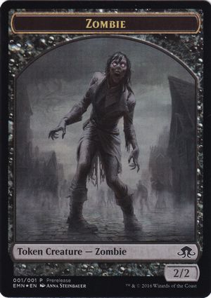 Foil】《ゾンビトークン/Zombie Token》(プレリリース)[EMN-P] 黒