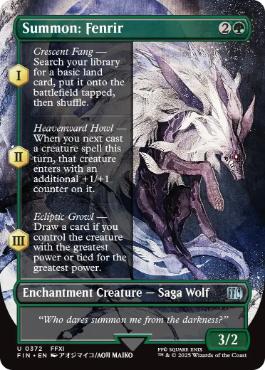 Foil】(372)□ボーダーレス□《召喚：フェンリル/Summon: Fenrir》[FIN