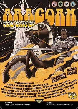 Foil】(741)□ボーダーレス□《統一王、アラゴルン/Aragorn, the