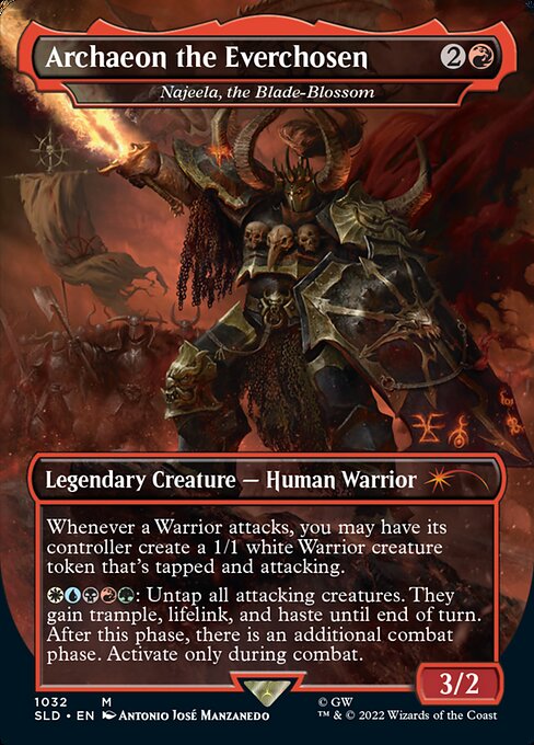 刃を咲かせる者、ナジーラ/Najeela, the Blade-Blossom》[BBD] 赤R