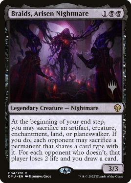 084)□プロモスタンプ付□《甦りし悪夢、ブレイズ/Braids, Arisen