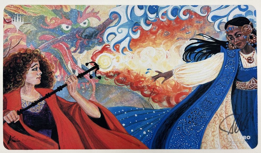 プレイマット【サイン入り】《紅蓮破/Pyroblast》【サイン入り】《水流