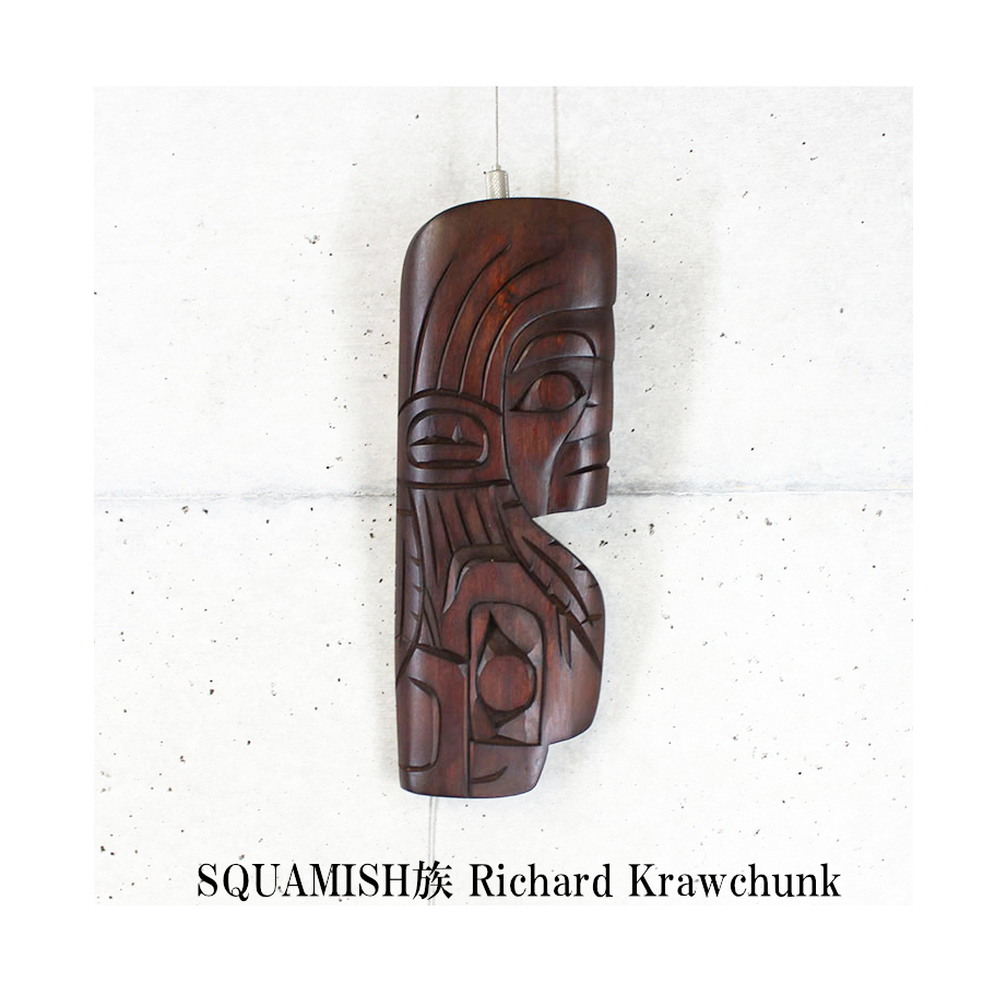 木彫刻 カービング タペストリー 壁掛け トーテムポールカナダ 先住民